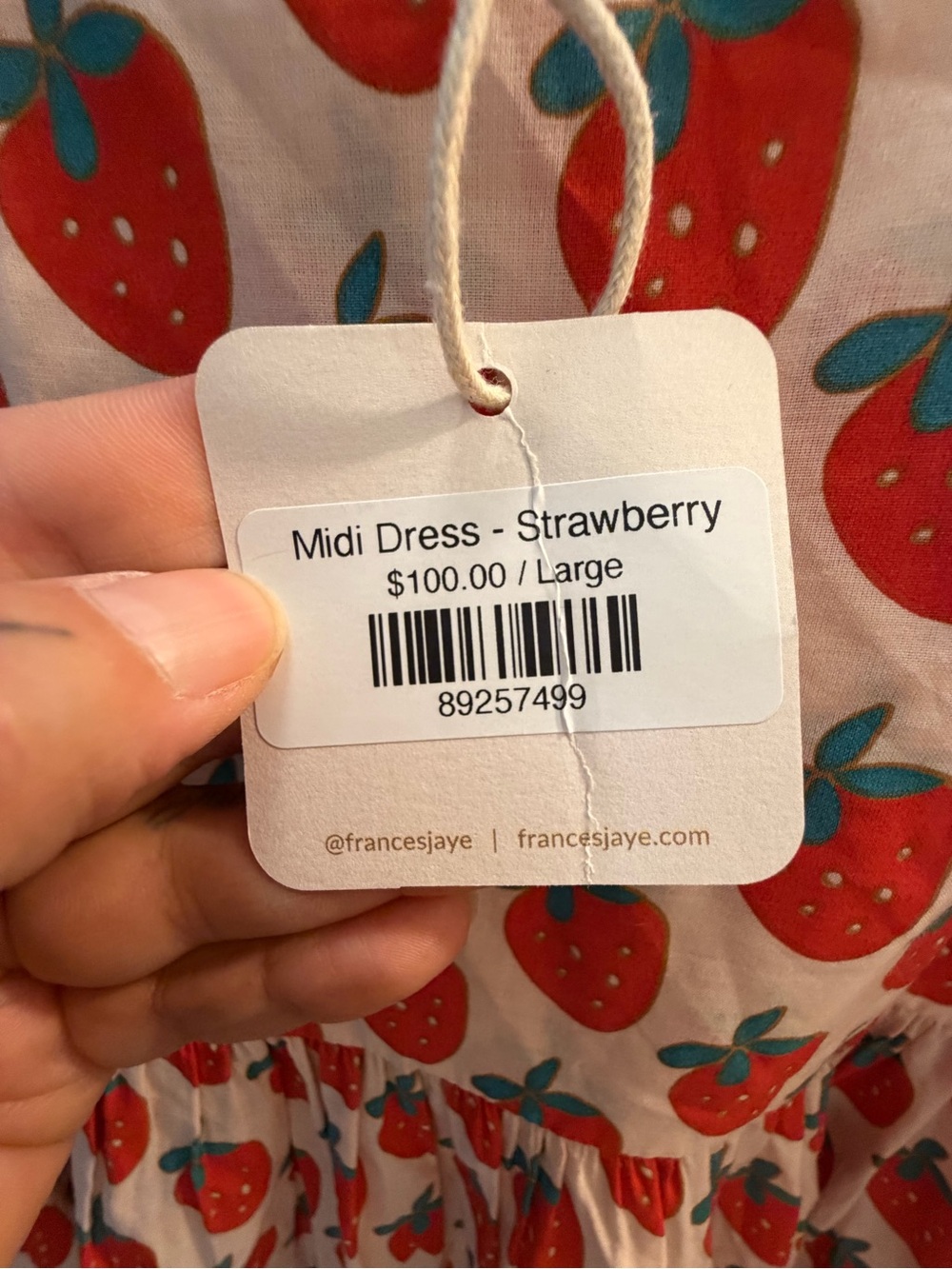 Strawberry Print White Sundress - Picture 3 of 9